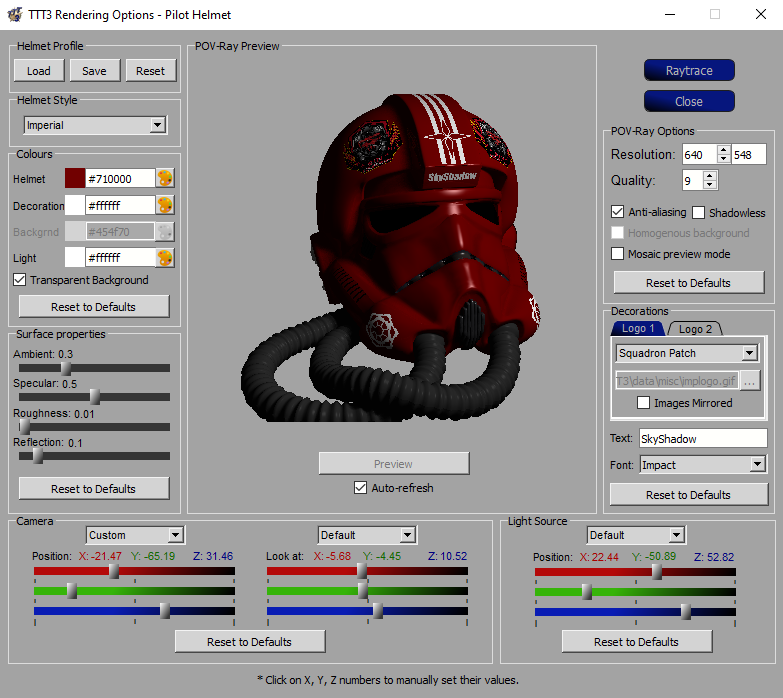 TIE Corps Tailoring Tool 3 Flight Helmet Preview.